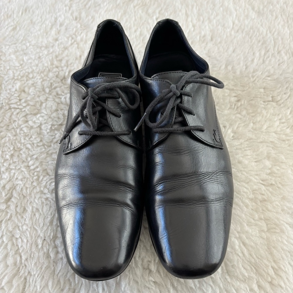 Lacoste Henri CLM Black Leather Derby Lace-Up Shoes size 11 - Picture 2 of 12